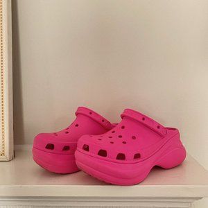Pink Platform Crocs